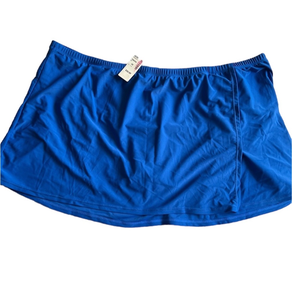 2/$10! NWT Penningtons Swimwear plus skirted swim bottom blue bathing suit 3X